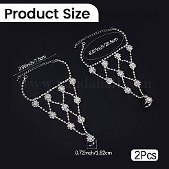 2 Stück Armband aus Legierungsharz mit Strassen in Form von Fäustlingen für Damen&nbsp;BJEW-CY0001-15