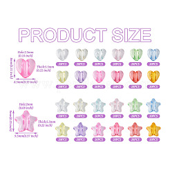 480шт 24 стиля прозрачные акриловые бусины&nbsp;MACR-TA0001-41