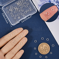 60 шт. 2 стиля 925 открытых соединительных кольца из стерлингового серебра&nbsp;STER-BBC0006-21