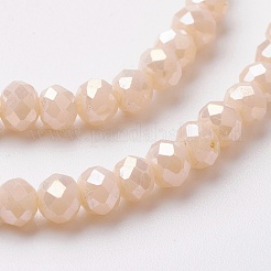 Chapelets de perles en verre électroplaqué&nbsp;EGLA-F124-FR-A02