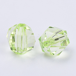 透明なアクリルビーズ  多面カット  ラウンド  芝生の緑  6x5.5mm  穴：1.3mm  約1305個/145g&nbsp;LS-TACR-Q256-6mm-V32