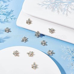 Messing Micro Pave blass türkis Zirkonia Charms&nbsp;ZIRC-BBC0001-09