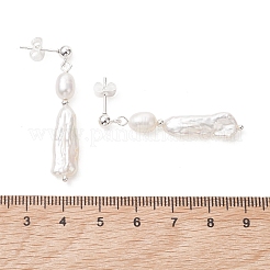 Pendientes colgantes de acero inoxidable 304 y perlas naturales&nbsp;EJEW-TA00806