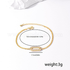 Латунные кабельные цепи браслеты&nbsp;FU3607-1