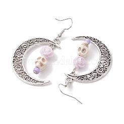 Серьги с подвесками из синтетического бирюзового сплава на Хэллоуин&nbsp;EJEW-JE05844-02