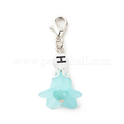 Décoration de pendentif en acrylique transparent fleur givrée&nbsp;HJEW-JM00628-02