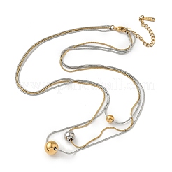 Ожерелья из круглой змеиной цепи из нержавеющей стали 304 NJEW-G173-02B-GP