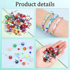 227.5 г 10 вида стеклянных бусин GLAA-PH0001-93