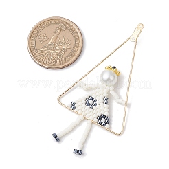 Подвески ручной работы из стеклянного бисера девочка играет на качелях большие&nbsp;PALLOY-MZ00695-02