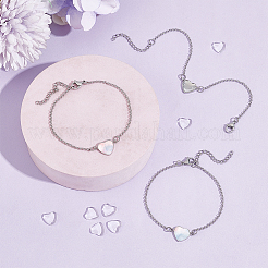 Набор для самостоятельного изготовления браслета из звеньев нержавеющей стали 304 в виде пустого сердца BJEW-UN00005