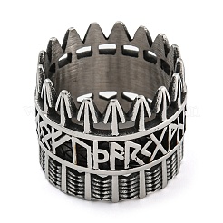 304ステンレスリング  クラウン  18mm  内径：19mm&nbsp;RJEW-B055-02AS-02