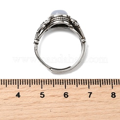 Natürliche blaue Spitzenachat-Fingerringe&nbsp;RJEW-A084-05AS-10