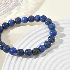 Lapis lazuli naturelles bracelets élastiques en perles rondes&nbsp;GG-CBA12F1-02A-09