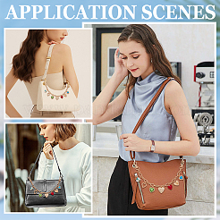 Сплав красочный сердечко подвеска кошелек декоративные цепочки&nbsp;PURS-WH0008-09