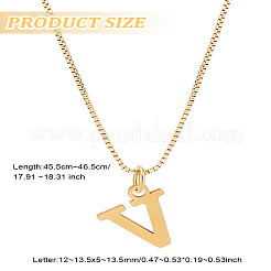 1 pz 304 collane con ciondolo a forma di lettera in acciaio inossidabile&nbsp;NJEW-LP0001-38V-G