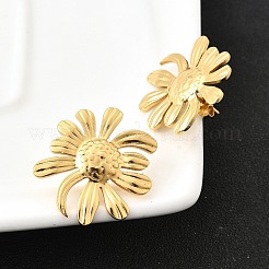 Pendientes de flor de acero inoxidable 304&nbsp;EJEW-P312-03A-G