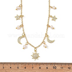 Collar con colgante de luna&nbsp;NJEW-JN06233