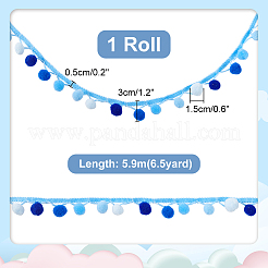 6.5 ярд полиэстеровых помпонов градиентного цвета с бахромой и кружевной отделкой SRIB-PH0001-41