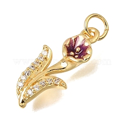 Pendenti in zirconi cubici trasparenti in micro pavè di ottone&nbsp;CU-G605-18G