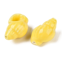 Нитка фарфоровых бусин ручной работы с принтом PORC-T133-01D