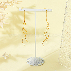 1 пара сережек-гвоздиков в форме волны из стерлингового серебра&nbsp;EJEW-HS0001-32G