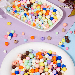 800 шт. двухцветные матовые непрозрачные акриловые бусины&nbsp;OACR-TA0001-51