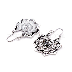 Böhmische Retro-Stil Legierung baumeln Creolen&nbsp;X1-EJEW-TAC0003-01AS