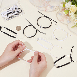 12 шт. 2 стиля регулируемых плетеных браслетов из полиэфирной нити для женщин и мужчин&nbsp;BJEW-UN0001-88A