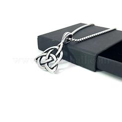 Винтажные ожерелья из нержавеющей стали с круглым кулоном в виде трикветра/троичного узла для мужчин и женщин&nbsp;XL4137