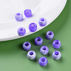 アクリルヨーロピアンビーズ  天然石風  大穴ビーズ  ロンデル  スレートブルー  9x6mm  穴：4mm  約1790~1840個/500g&nbsp;MACR-S375-002A-04