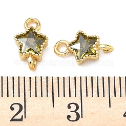 Ciondoli con connettore a stella in ottone con zirconi cubici&nbsp;KK-P348-08G-02