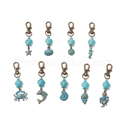 9 шт. 9 стиля подвесные украшения из сплава на тему океана&nbsp;HJEW-JM03484