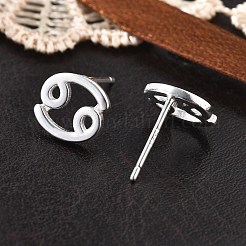 925 Sterling Silber Ohrstecker&nbsp;EJEW-K303-01S-04