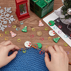 32 шт. 12 стиля пищевые экологически чистые силиконовые бусины с окрашенными в духовке цинковыми сплавами кольца-маркеры для вязания SIL-BC0001-08B