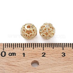 Placcatura a cremagliera in ottone micro pavé di perle di zirconi trasparenti&nbsp;KK-B078-09G14