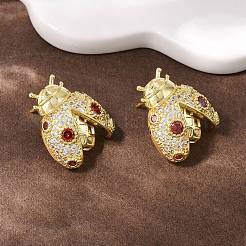 Латунные микро проложить серьги стержня кубического циркония&nbsp;EJEW-F400-03B-G