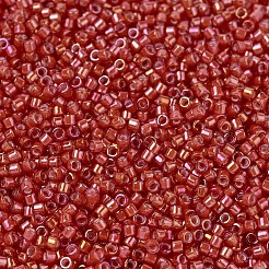 MIYUKIデリカビーズ  シリンダー  日本製シードビーズ  11/0  （db1780)ホワイトライニングフレームレッドアブ  1.3x1.6mm  穴：0.8mm  約10000個/袋  50 G /袋&nbsp;SEED-X0054-DB1780