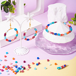 200 шт. 10-цветные синтетические бусины из императорской яшмы G-TA0002-49