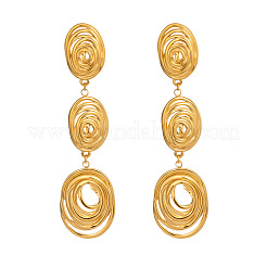 Серьги-гвоздики с подвесками в форме овала из нержавеющей стали 304 DQ7744