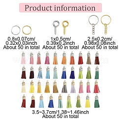 Kit fai da te per realizzare portachiavi con ciondolo a nappa in finta pelle scamosciata&nbsp;DIY-YW0010-89