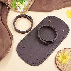 1 stück oval pu leder stricken häkeln taschen nagel boden shaper pad&nbsp;DIY-TA0014-91C