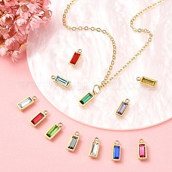 12 Stück 12 Farben echte 14 Karat vergoldete 304 Edelstahl-Charms&nbsp;STAS-CJ0002-57