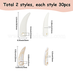 60 Stück 2 Stile undurchsichtige Acrylanhänger&nbsp;OACR-SP0002-34