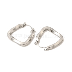 Некорневая нержавеющая сталь 304 трапециевидные серьги-кольца для женщин&nbsp;EJEW-P202-05P