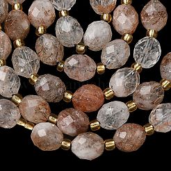 Нити бусин из натурального медного рутилированного кварца G-F809-A41-01