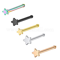 304ステンレススチール製スターノーズボーンリング  ステンレス鋼色  7mm  ピン：0.8mm  ヘッド：3mm&nbsp;WGFF656-01