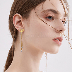 16 шт. серьги-гвоздики из латуни с бантом DIY-DC0002-19