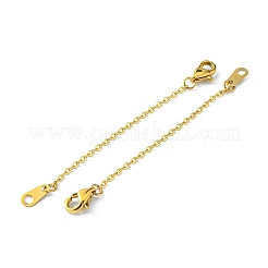 ステンレスアジャスターチェーン  カニカンとカーブチェーン付き  ゴールドカラー  60x1mm&nbsp;FIND-FWH0077-03B-02