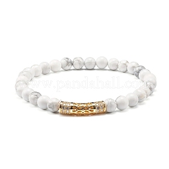 Set di bracciali elastici con perline rotonde di howlite naturale&nbsp;BJEW-JB06980-01