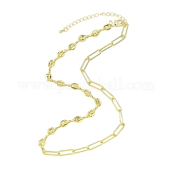 Латунные цепочки-скрепки с кофейными зернами NJEW-JN05578